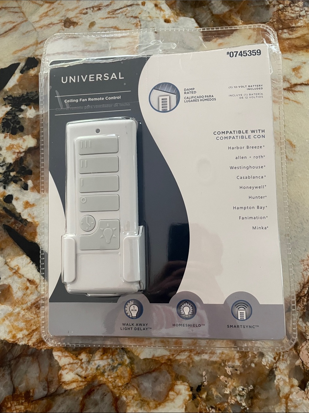New Harbor Breeze #0745359 Handheld Universal Ceiling Fan Remote Control